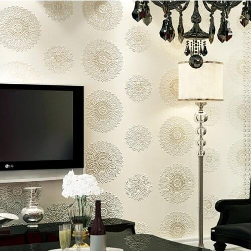 3d papel parede Vinyl Chinese Style Circle Wallpaper Rolls for TV Background 3d stereo wall paper Roll 3d Wallcoverings