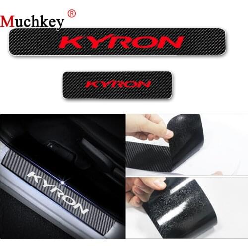 Car Door Sill Scuff Plate For Ssangyong KYRON Welcome Pedal 4D Carbon Fiber Vinyl Sticker Door Sill Protector Car Styling 4Pcs