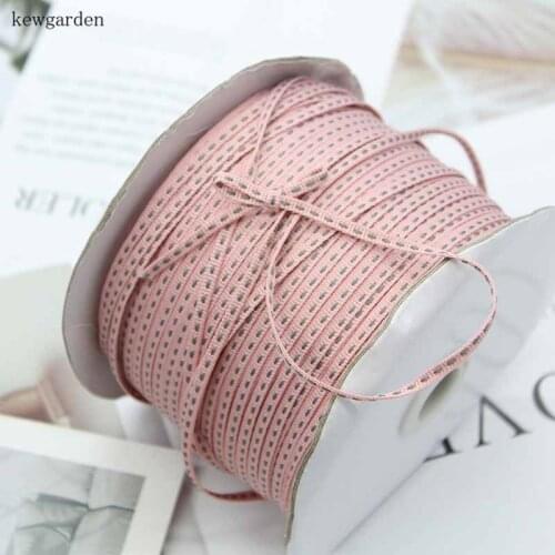 Kewgarden 3mm 0.3cm Dotted Line Stripe Satin Ribbons Packaging Ribbon Handmade Tape DIY Bowknot Clothing Accessories 16Y/lot