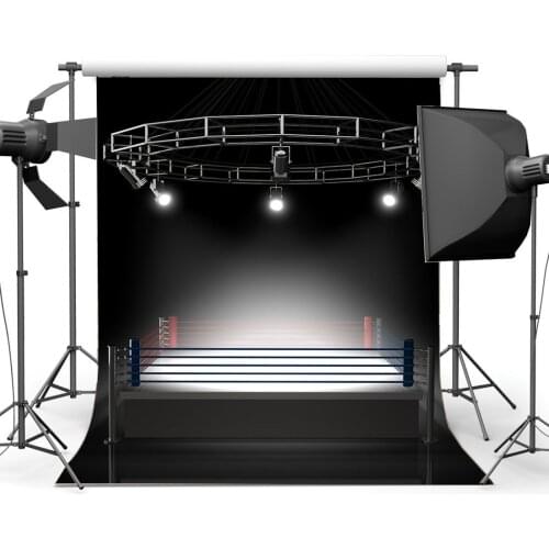 Boxing Ring Backdrop Boxing Backdrops Interior Stadium Stage Lights Dark Athletic Sports Gymnasium Photography Background