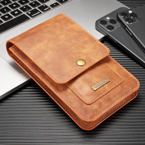 For Redmi Note 10 Pro Waist Belt Pouch 7 inch Leather Holster Case for iPhone 7 8 6 11 12 Belt Clip Pouch for Samsung S21Ultra