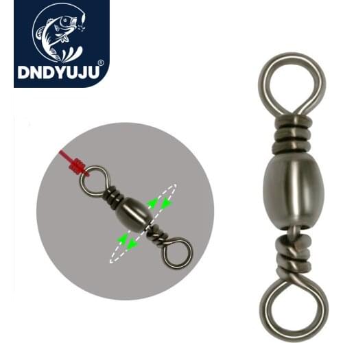 DNDYUJU 100pcs Fishing Connector Barrel Swivel Stainless Steel Sea Hooks Connector for Sea Fishing Luer Connector