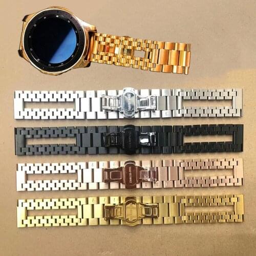 Double Chain Steel Strap+TPU Case for Samsung Galaxy Watch 3 45/46mm/Gear S3 Classic Bracelet 22MM Watch Band for Huawei GT 2 1