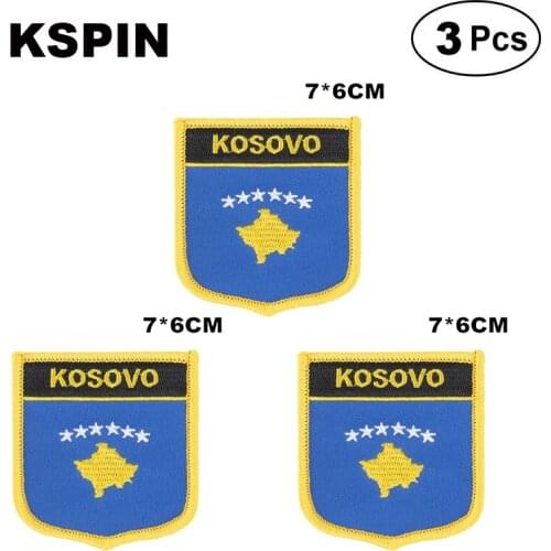 KOSOVO Shiled Shape flag patches national flag patches for Cothing DIY Decoration