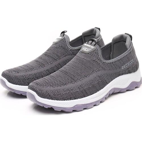 Summer Fashion Men Sneakers Breathable Men Shoes Mesh Slip on Sneakers for Men Comfortable Men Loafers Shoes Without Lace
