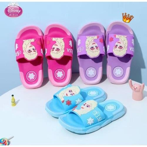 Baby Boys Girls Slippers Summer Cartoon Frozen Elsa Olaf Spiderman Print Children Shoes Indoor Todder Anti-Skid Beach Flip Flops