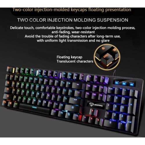 AK 911 Mechanical Gaming Keyboard Floating U Shaped Keycap Wired Keyboard for Windows Gaming PC (104 Keys, Black)