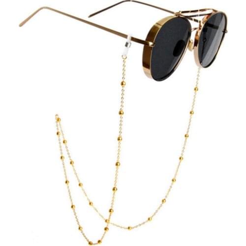 Metal Bead Eyeglass Chains Sunglasses Non-slip Reading Gold Silver Glasses Chain Eyewears Cord Holder Neck Glasses Accessories