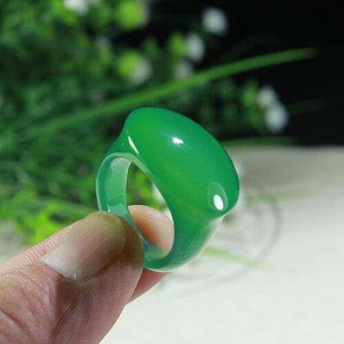 Natural black green agate ring for men women with texture handmade brand jadeite jade rings jade jewelry natural stone jade