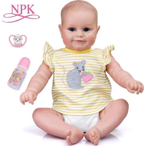 NPK 48CM Maddie small Size Reborn Baby Toddler Girl Soft Body Flexible Hand-Drawing Hair 3D Skin Tone with Veins premie size