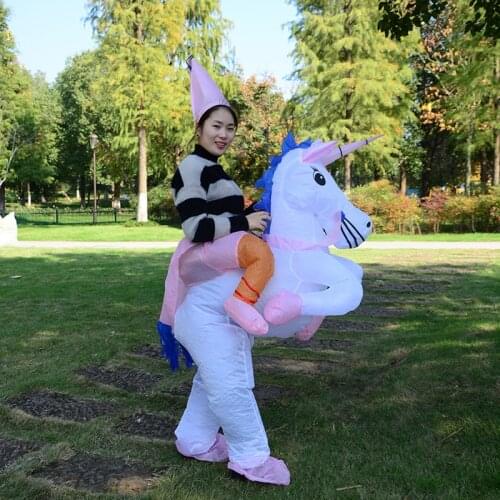 Inflatable Unicorn Costumes for Kids Women Adult Halloween Dino Cowboy Flamingo Horse Suit Purim Cosplay Parent-child Clothes