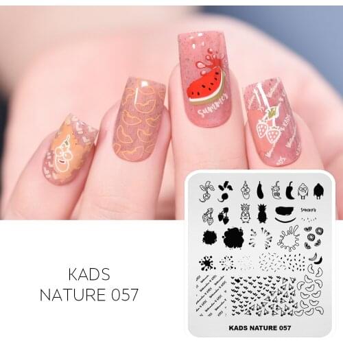 Nail Stamp Plate Cute Fruit Vegetable Design Nail Stamping Template Strawberry Lemon Chili Image Stencil Tool For Nail Art
