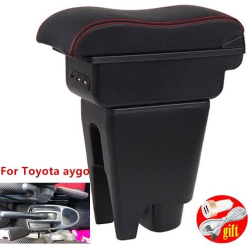 For Toyota Aygo BJ armrest box central Store content box car-styling decoration With cup holder USB