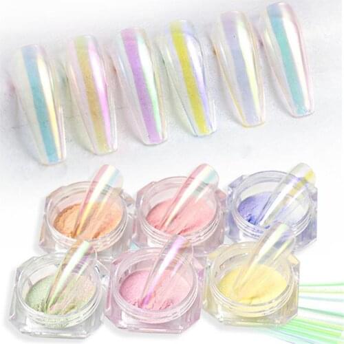 Aurora Transparent Nail Powder Dust Glitter Shiny Chameleon Pigment Mermaid Mirror Chrome Nail Art Decoration Supplies
