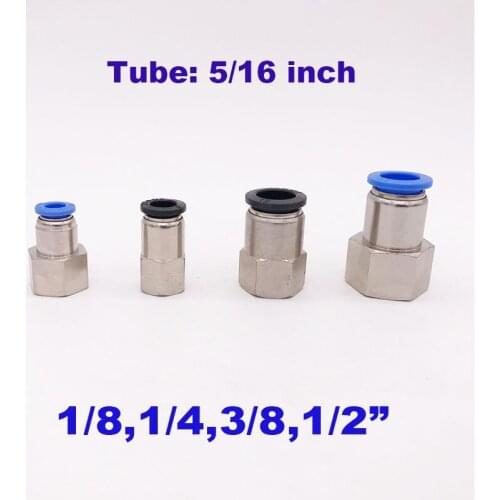 Straight quick Copper nickel plating hose connector 5/16 inch female thread 1/8 1/4 3/8 1/2 BSP/NPT tubing fitting PCF air joint