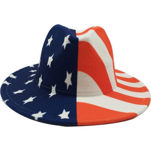 Simple top hat men and women big brimmed hat fashion flat-brimmed hat fedora hat spring new camouflage woolen jazz hat