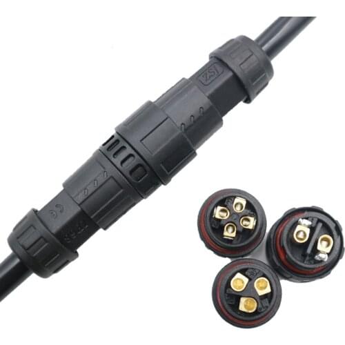 M19 Waterproof Connector Electrical Cable Connector IP68 Screw Locking Plug Socket Conector 2 3 4Pin 5-11mm Cable Junction Box