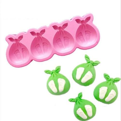 Bag Feet 3D Shape Embossed Silicone Mold Cookie Fondant Cake Molds Chocolate Pudding Mould DIY Pastry Kitchen Baking Tools X141