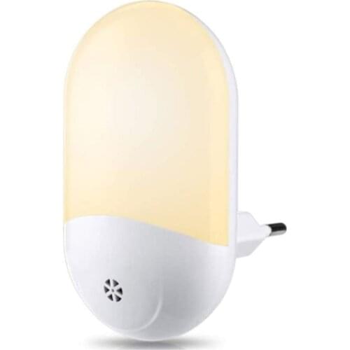 LED Sensor Automatic Energy-Saving Night Light EU US UK Plug Dusk to Dawn Activated Wall Emergency Lamp Warm White