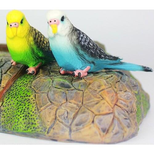 Creative Simulation Parrot Parakeet Miniature Landscape Ornament Animal Model Lawn Figurine Artificial Bird Photography Props