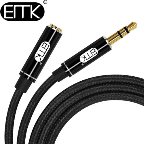 EMK aux extension cable male to female 3.5 audio cable 3.5mm jack cable 0.5m 2m 3m Extender Cord for iPhone Amplifier Headphone