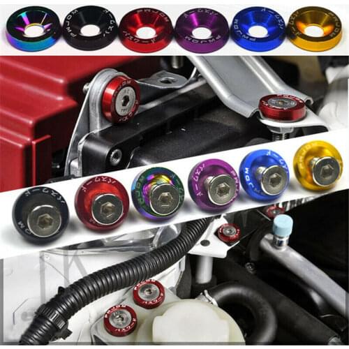 Universal 20PCS M6 Car Styling Modification JDM Sticker Stickers Password Fender Washer License Plate Bolts Auto Accessories