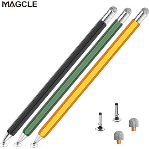 MAGCLE 2 in 1 Disc Stylus Pen Metal Alloy Rotation Capacitive Touch Screen Pen For IOS Android PhonesTablet For Iphone 12