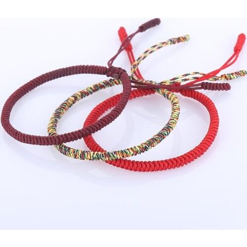 TOP QUALITY Multi Color Tibetan Buddhist Handmade Knots Lucky Rope Bracelet Women Men Size Adjustable Religion Jewelry
