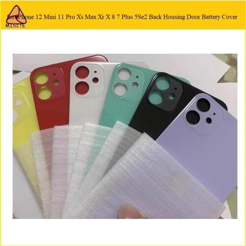 10Pcs Wide Big Bigger camera hole Back Battery Glass Cover Replacement For iPhone 11 Pro Max Rear Housing Door Case Repair Parts