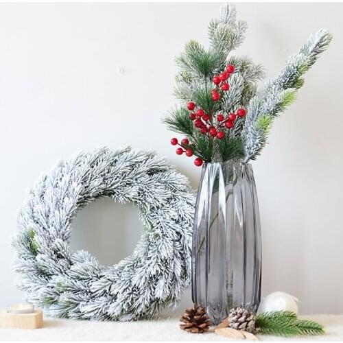 Home Christmas Decorations Christmas Wreath Flocking Cedar vine ring pendant Ornaments Wedding decoration Store Xmas Party
