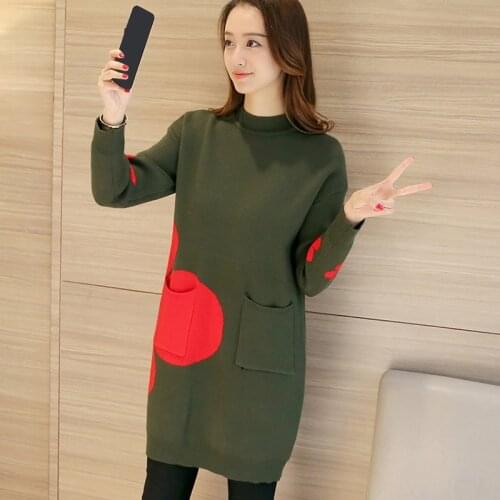 Women Sweater 2019 Autumn And Winter new Casual Knitted Print Sweater fashion O-Neck Long sleeve Pullovers Tops