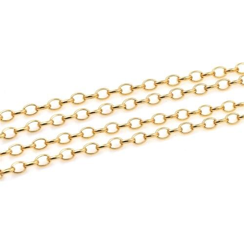 O-Shaped Gold Chain,Simple Fashion Bracelet,Golden Hip-Hop Necklace, Suitable For DIY Bracelet Necklace Making