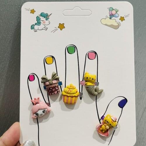 1Pcs Cute Kids Rings Animals Cat Cake Children Ewelry Fashion Multicolor Ring Girls Gifts Princess Jewelry Decoration Kinds