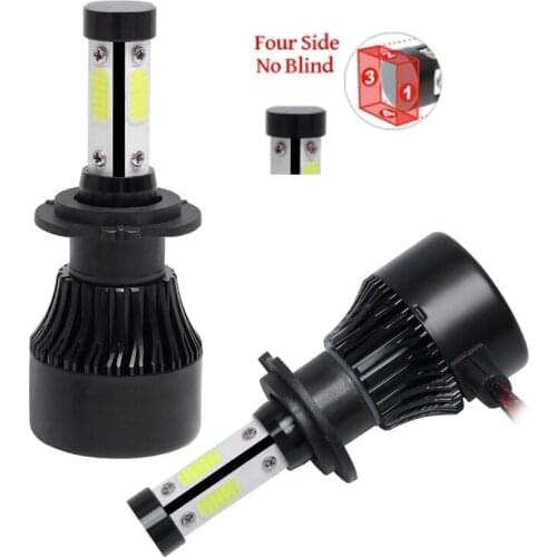 2Pcs 4Side 16000lm LED Bulb H1 H3 H4 H7 H11 H13 HB3 9005 HB4 9006 9004 9007 Car Headlight 6000K Auto Headlamp Light 12V 24V