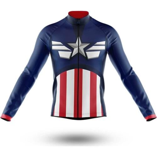 2021 American Mens Cycling Jersey Long Sleeve Clothing Race Road Bike Shirts Bicycle Tops MTB Uniform Maillot