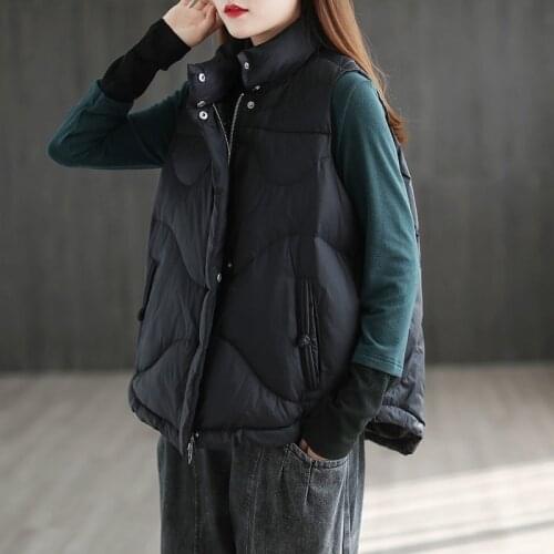 2021 Winter Coat Korean Fashion Women Waistcoat Casual Sleeveless Vest Female Outerwear Streetwear Veste Sans Manche Femme X145