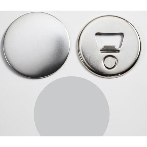 75MM magnet bottle opener iron bottom bottle opener magnetic button badges blanks 100 sets