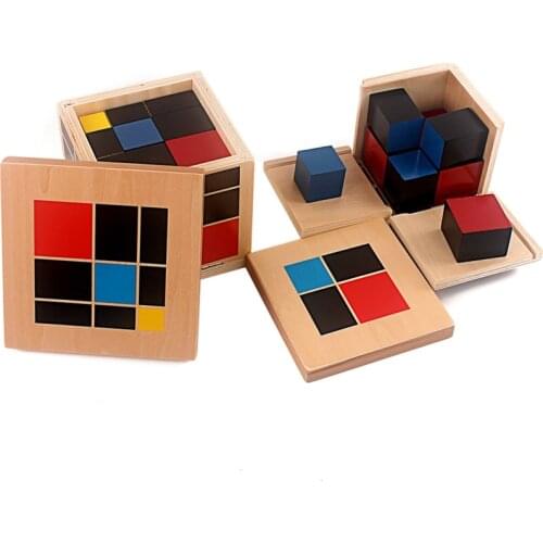 Montessori Arithmetic Algebraic Binomial Cube Trinomial Cube Wooden Toys Mathematics Materials for Elementary Wooden Math Toys