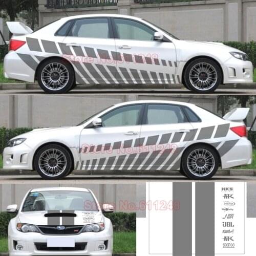 Car Styling Racing sticker Body Waist Car Door Side Scratches Decorative Decals Hood Stickers For Ford VW BMW Audi Mazda Subaru