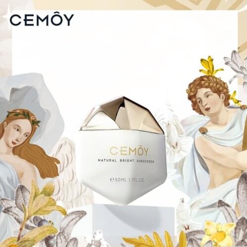 Cemoy NATURAL BRIGHT SUNSCREEN UV Protection Sun Spots Pigmentation CoQ10 SPF50 PA+++ Sunscreen Face Cream Moisturizing Barrier