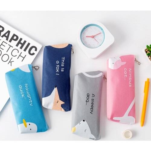 High capacity Pencil Bag Ruler Bookmark Storage Simple Waterproof Pen Bag School Office Stationery Storage Case