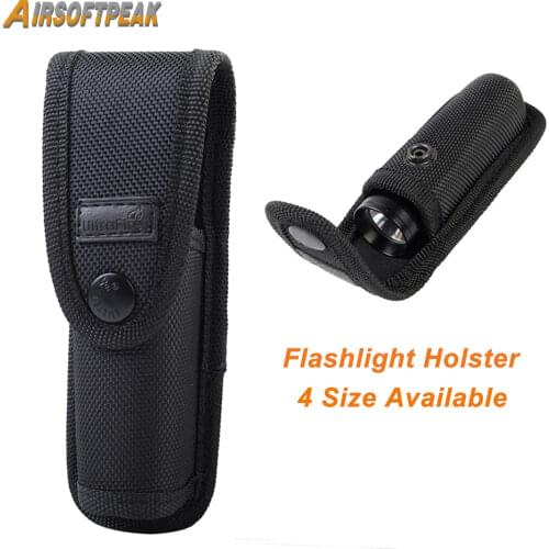 Tactical Molle Flashlight Pouch Nylon Torch Holster Carry Belt Camping Traveling with Clip Flashlight Cover Case for UF-800L