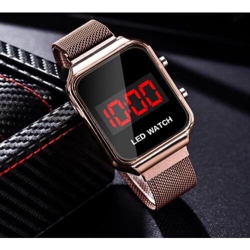 Fashion Sport Digital Watches Mens Military Women Dress Watches LED Ladies Business Watch Rose Electronic Watches reloj mujer
