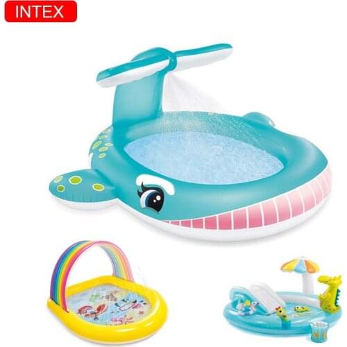 Playing pool Baby swimming pool Cartoon animal play pool Water spray inflatable Intex Play toy pool Slide pool swimming pool