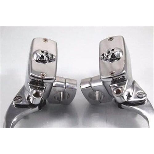 Chrome 7/8" Skull Handlebar Reservoir Brake Clutch Lever For Honda Kawasaki Suzu