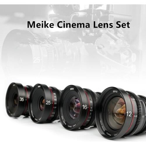 Meike 12mm 16mm 25mm 35mm T2.2 Manual Focus Cine lens Kit for Micro Four Thirds (MFT, M4/3) Mount Olympus Panasonic