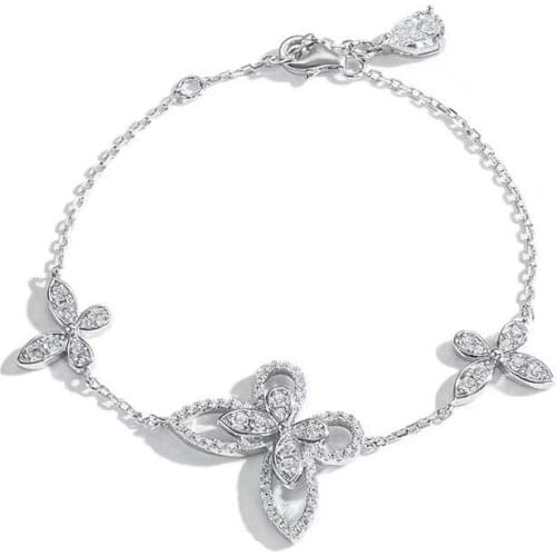 Fashionable Bowknot Zircon Womens Bracelet Bone Chain Light Luxury 2021 New Style Purity Gift Bracelet Jewelry for Mother