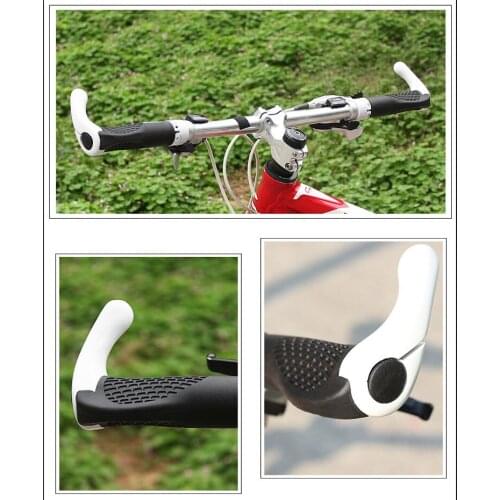 MTB Handlebar Grips Aluminum Alloy Bicycle Cover Vice to Handle Sets Horn Bicycle Handlebar Anti-slip Bike Grips Rubber 1 Pair