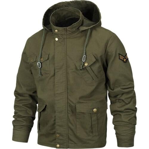 Men Tactical Jacket Autumn Military Style Army Coat Male 2018 New Male Multi Pockets Hooded Windbreaker Waterproof
