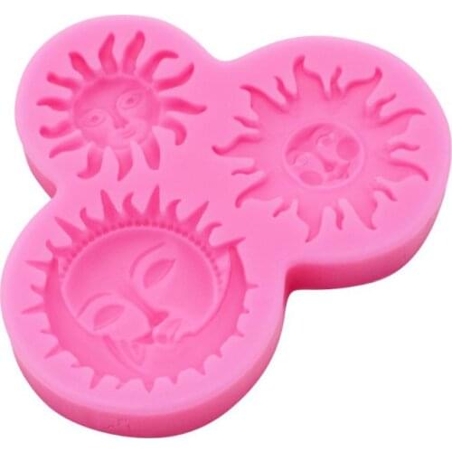 Sun and Moon Face Soft Silicone Mold Keychain Mold DIY Silicone Baking Molds